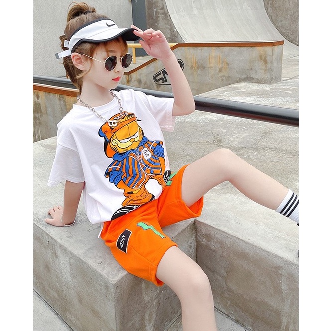 Bộ quần áo thun hè bé gái “NYN” 13-48kg, đồ bộ bé gái 4-14 tuổi. Chất cotton tàu thoải mái. Thấm hút mồ hôi. G54