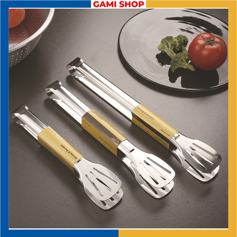 Kẹp Gắp Thực Phẩm Inox Cao Cấp - Kẹp Đa Năng Nướng Thịt, Gắp Bánh Mì, Rau Củ Nóng Lạnh Tiện Dụng