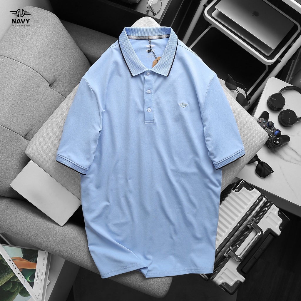 BIGSIZE NAM 80-140KG ÁO POLO VIỀN THÊU LOGO PL014 2BIG NAVY STAR