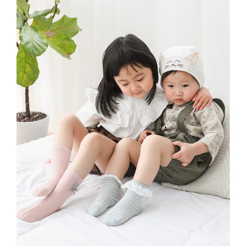 Tất Vớ Trẻ Em Set 5 Đôi Tất Xuất Hàn Vải Len Siêu Mịn Siêu Đẹp êm chân Cho Bé Từ 0 - 8 Tuổi Họa Tiết Đáng Yêu