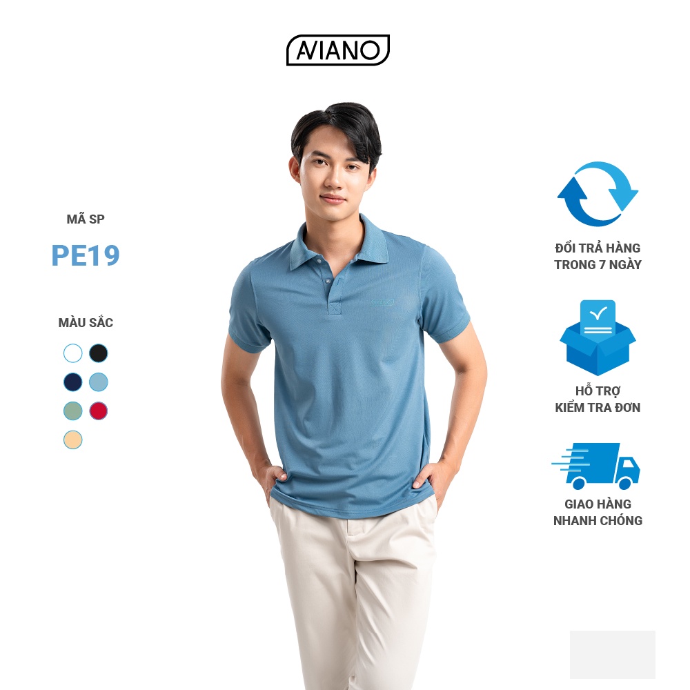 Áo Polo AVIANO Trơn Basic Chất Liệu Poly Thấm Hút Mồ Hôi, Áo Thun Nam Có Cổ 7 Màu Thanh Lịch