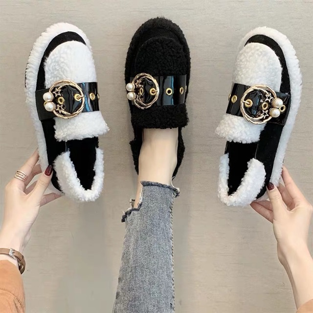 ORDER - Giày lười phủ lông Hàn Quốc