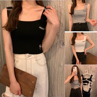 Áo Hai Dây Bản To Dáng Croptop Nữ Dáng Lửng Chất Cotton Len Siêu Hot M25