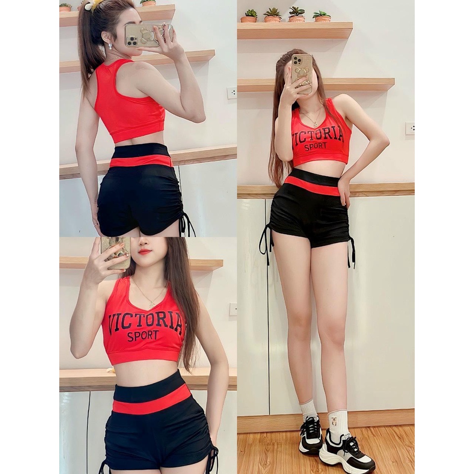 Bộ đùi rút dây phối màu victory siêu tôn dáng , hàng VNXK