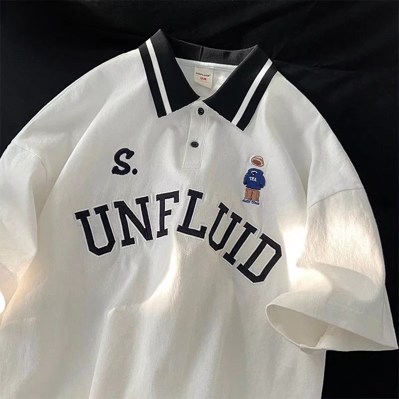 Áo polo Bóng Chày Ngắn Tay Phong Cách retro Mỹ Cho Nam