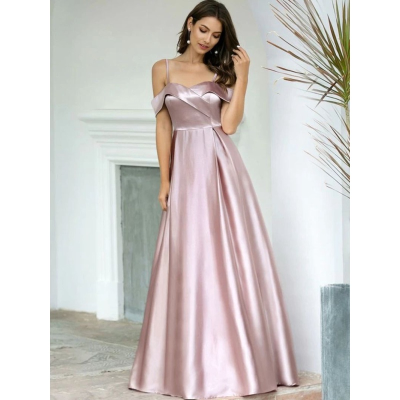 Đầm maxi Trễ Vai Tay Ngắn Cho Cô Dâu