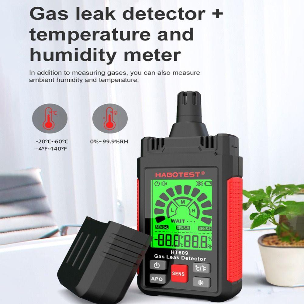 CONOPERY Máy Dò Rò Rỉ Khí Gas HABOTEST HT609 Màn Hình LCD Với Chuông Báo Audible Và Visual