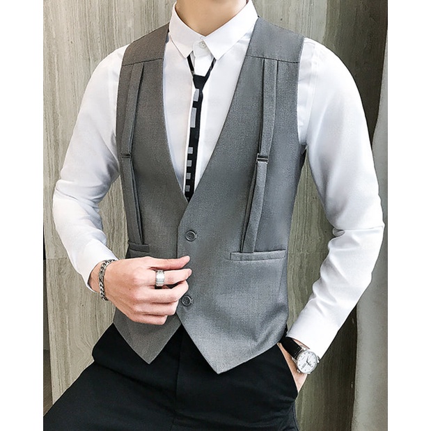 áo gile, áo gile nam phong cách hàn quốc cực đỉnh, thiết kế 2 đai cá tính và trẻ trung, vải dày dặn thoáng mát - N41