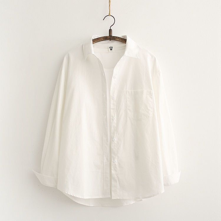 Áo Sơ Mi Tay Dài Dáng Rộng Màu Trơn Phong Cách Hàn Quốc Thời Trang Mùa Xuân Mới 2023