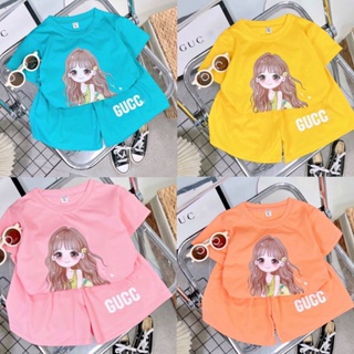 Bộ quần áo bé gái , bộ cotton cộc tay mùa hè đủ size nhí- đại - ảnh sản phẩm 1