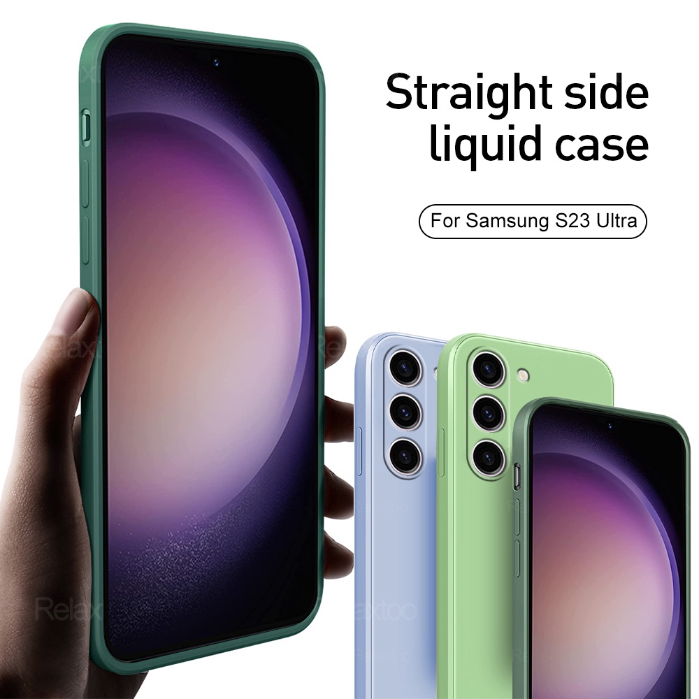 Camera Shell Shockproof Case Square Liquid Phone Cover For Samsung Galaxy S23 Ultra S22 plus s23+