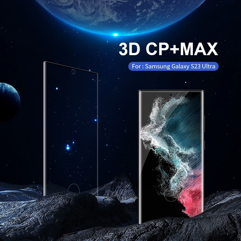 Kính Cường Lực Galaxy S23 Ultra Nillkin 3D CP+Max bảo vệ toàn màn hình cho Samsung S23 Ultra 5G