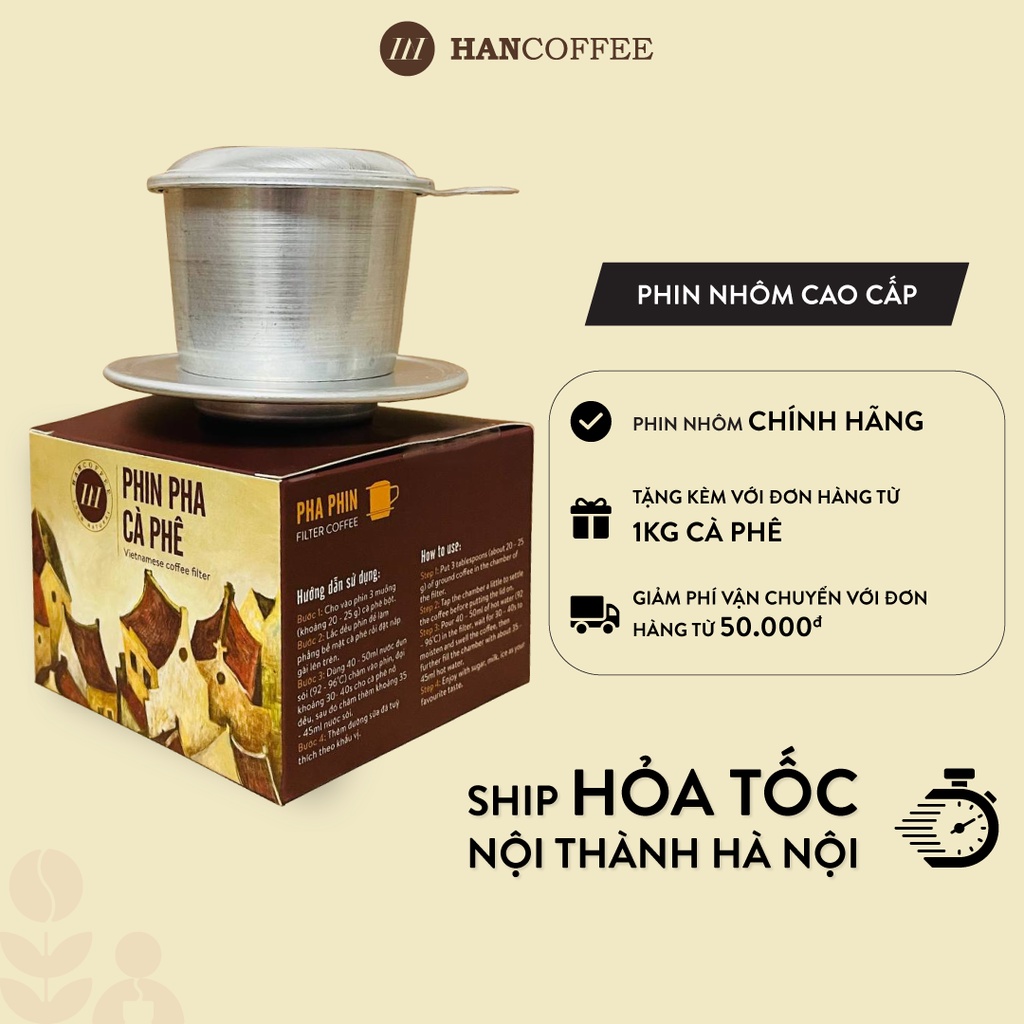 Phin Cà Phê HANCOFFEE Nhôm Vinalu Cao Cấp size 7 cứng cáp, siêu bền