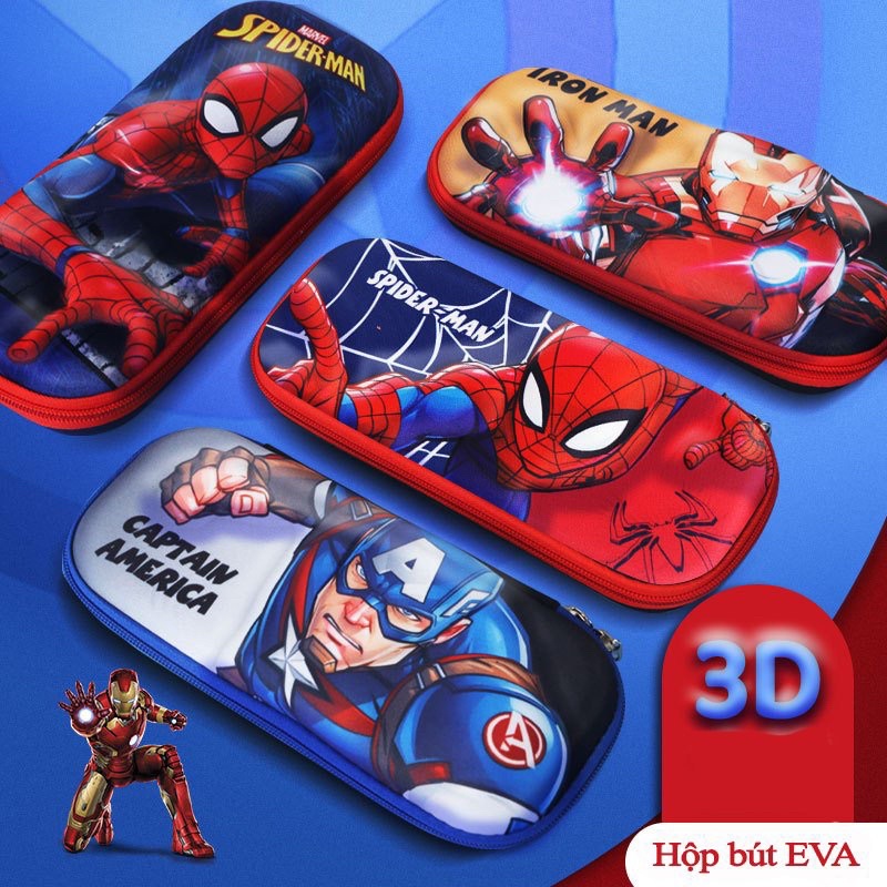 Hộp bút EVA siêu nhẹ hình siêu nhân Spiderman roblox paw patrol minecraft