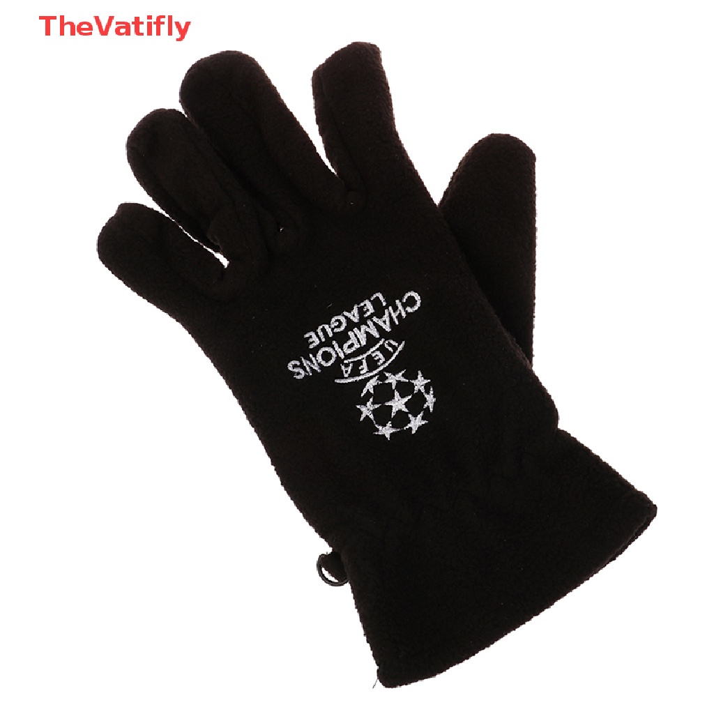 [Thevalifly] Găng Tay Thể Thao Bóng Đá Đen Chống Lạnh Giữ Ấm Ngoài Trời