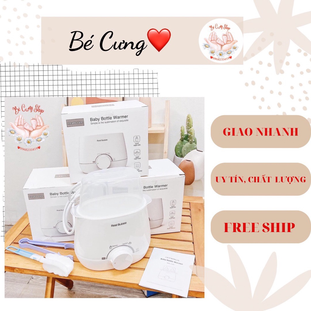 Máy hâm sữa, ủ sữa + Tiệt trùng , Hâm cháo 4 chức năng, cao cấp REALBUBEE loại to