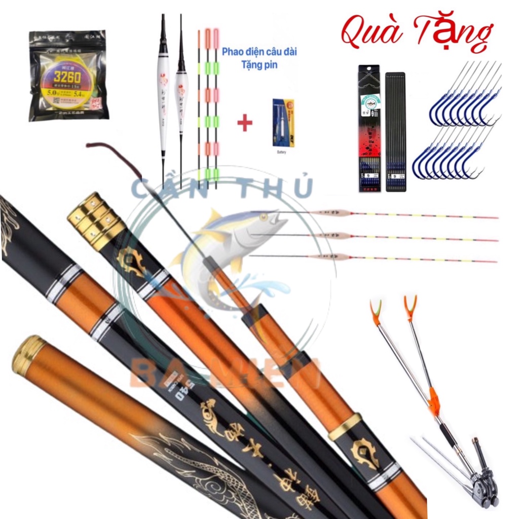 Bộ cần câu cá Đế Vương Chư Hầu 6H cần câu tay chính hãng ZTYL kèm phụ kiện V03 Đồ Câu Việt Bắc