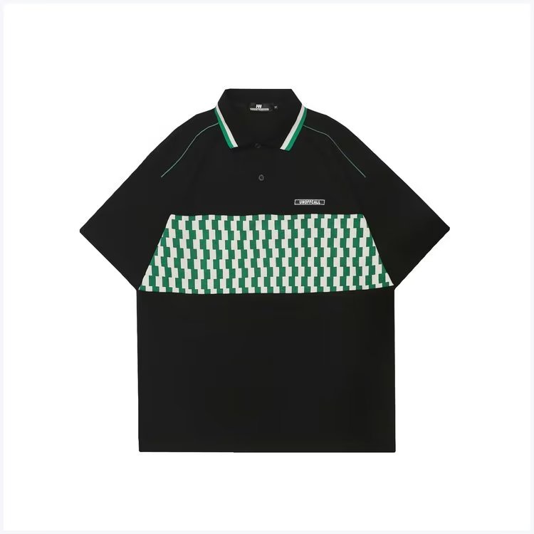 Áo polo Ngắn Tay Phối Màu Tương Phản Phong Cách Retro Mỹ Thời Trang Cho Nam