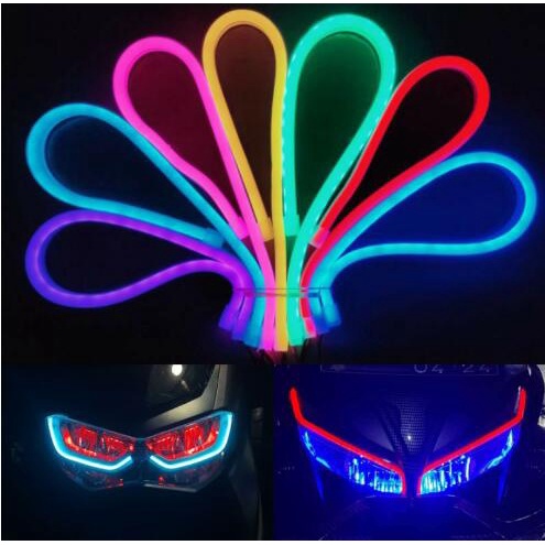 Dải Đèn LED 30CM Linh Hoạt Gắn Trang Trí Đèn Pha Xe Hơi / Xe Máy