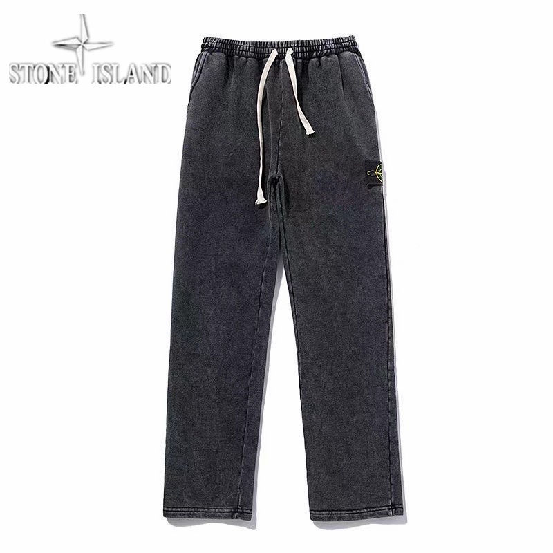 Stone Island Quần Harem Ống Rộng Phối Dây Rút Thời Trang Dành Cho Cặp Đôi
