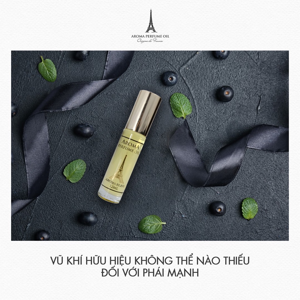 Nước Hoa Pháp Aroma Bleu Cao Cấp Nam Tính, Lịch Lãm, Bí Ẩn - 12ml