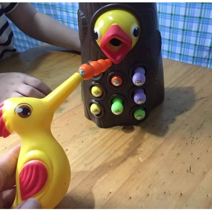 Đồ chơi giáo dục trẻ em thông minh Bộ chim gõ kiến bắt sâu cho bé trai bé gái 1 2 3 4 tuổi phát triển trí tuệ montessori