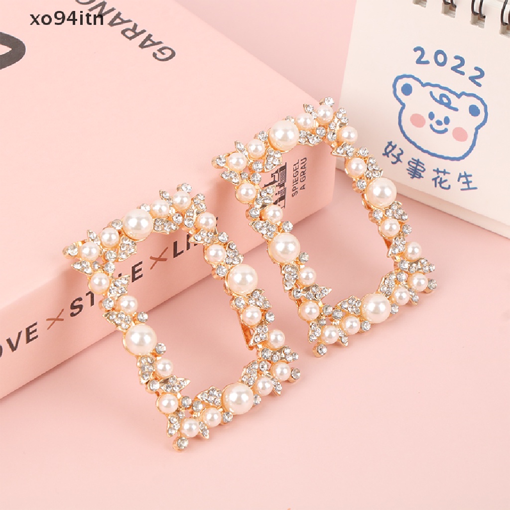 1 Khóa Kẹp Kim Loại Đính Đá Và Ngọc Trai Trang Trí Giày Cao Gót