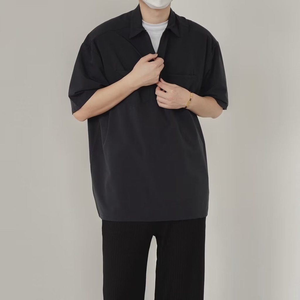 ÁO POLO KHOÁ ZIP OLD MAN CHẤT VẢI THOÁNG MÁT ĐỨNG FORM