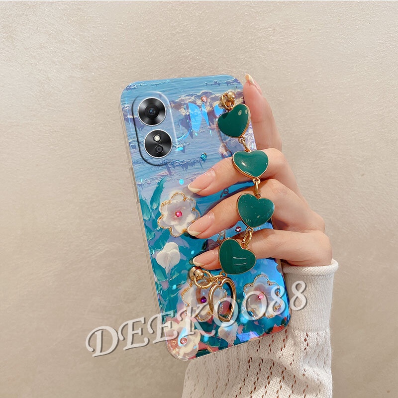 Ốp Điện Thoại Mềm Hình Hoa Có Dây Đeo Tay Cho OPPO A78 Reno8 T Reno 8 8T 4G 5G 2023 Reno8T OPPOA78