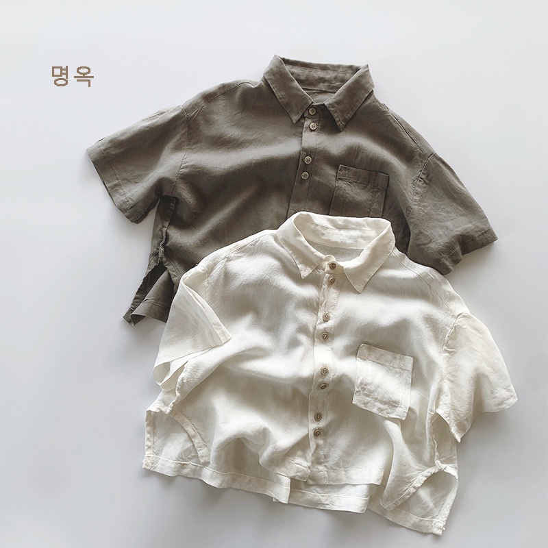 Áo Thun Cotton Mỏng Tay Ngắn Phong Cách Hàn Quốc Thời Trang Mùa Hè 2023 Cho Bé Trai Và Gái