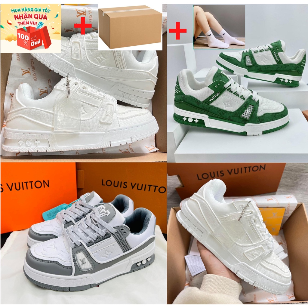 GIÀY LOUISVUITON TRAINER 4 Màu WHITE HÀNG CAO CẤP, Giày LV Louis Vuitton [ FREE SHIP + BOX ]