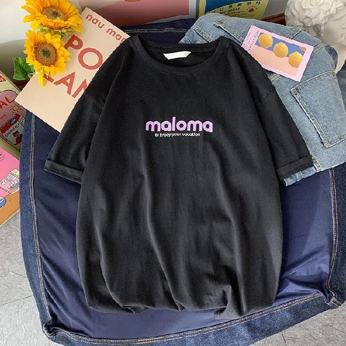 Áo thun NRVP tay ngắn in hình thời trang đường phố Hàn Quốc cho nữ