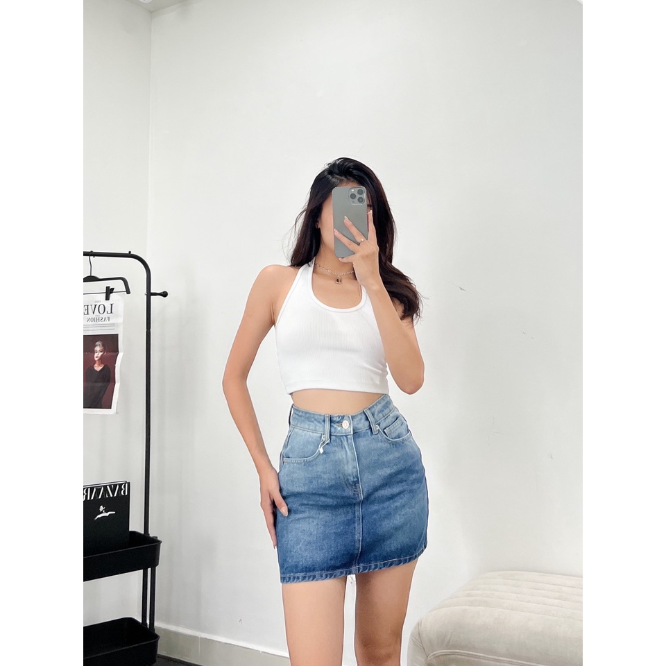 AfterBefore Chân váy jeans phom cơ bản