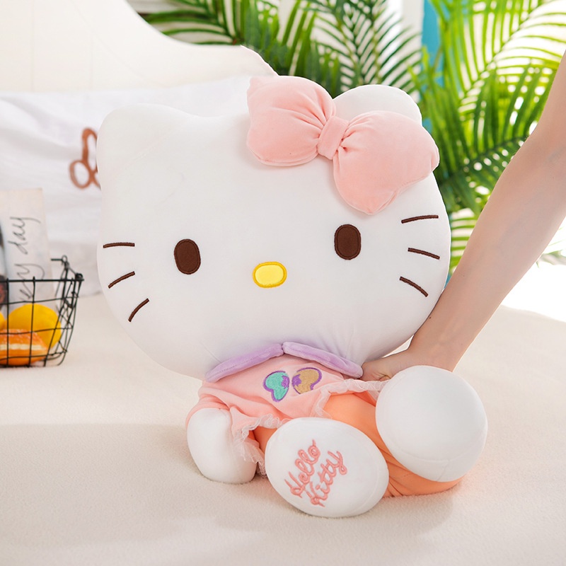 [Hàng sẵn] Gấu Bông Hello Kitty Hồng Size 40cm Mèo Bông Cao Cấp Chất Vải Mềm Mịn Không Xù Lông