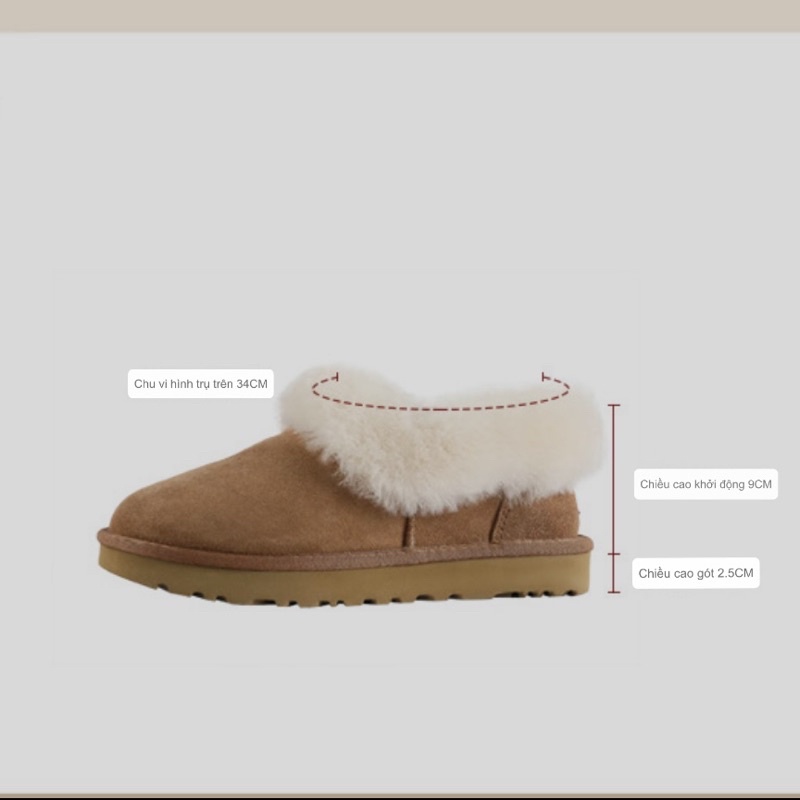 Giày lười da lộn lông thỏ đi tuyết cho nữ lót lông siêu dày ấm