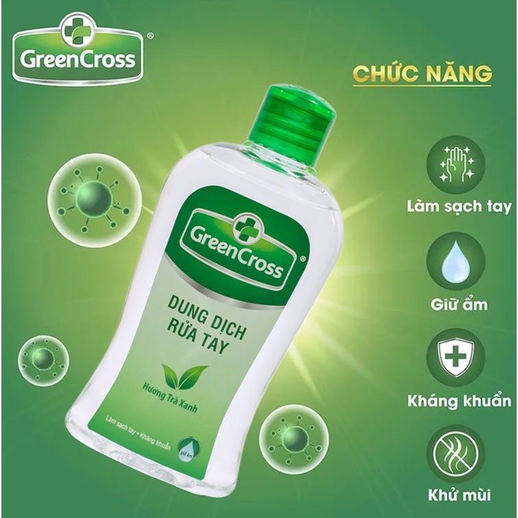 Dung dịch rửa tay kháng khuẩn Green Cross - Dung tích 250ml