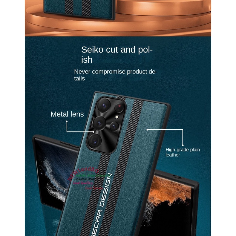 Ốp Điện Thoại Da Dệt Sợi Carbon Cho Samsung Glaxy S23 S22 Note20 Ultra