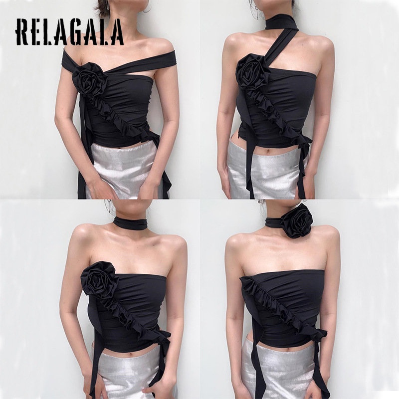 Relagala Áo Sát Nách Màu Trơn Họa Tiết Hoa Ba Chiều Thời Trang 2023 Cho Nữ | BigBuy360 - bigbuy360.vn