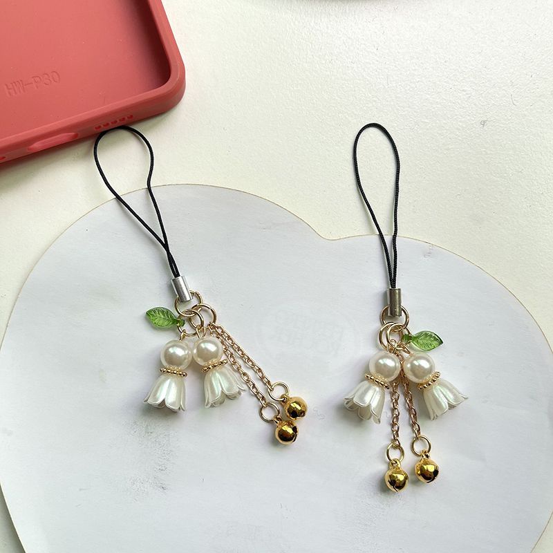 Dây Treo Điện Thoại Di Động Ổ Đĩa U / Hoa Lily Đính Ngọc Trai Chống Bụi diy