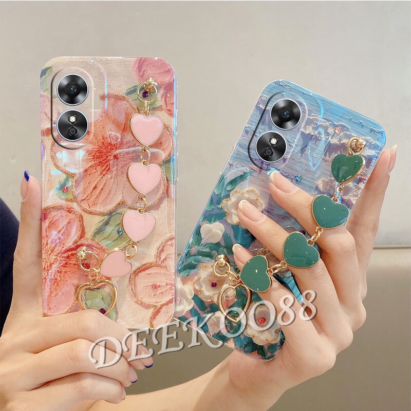 Ốp Điện Thoại Mềm Hình Hoa Có Dây Đeo Tay Cho OPPO A78 Reno8 T Reno 8 8T 4G 5G 2023 Reno8T OPPOA78