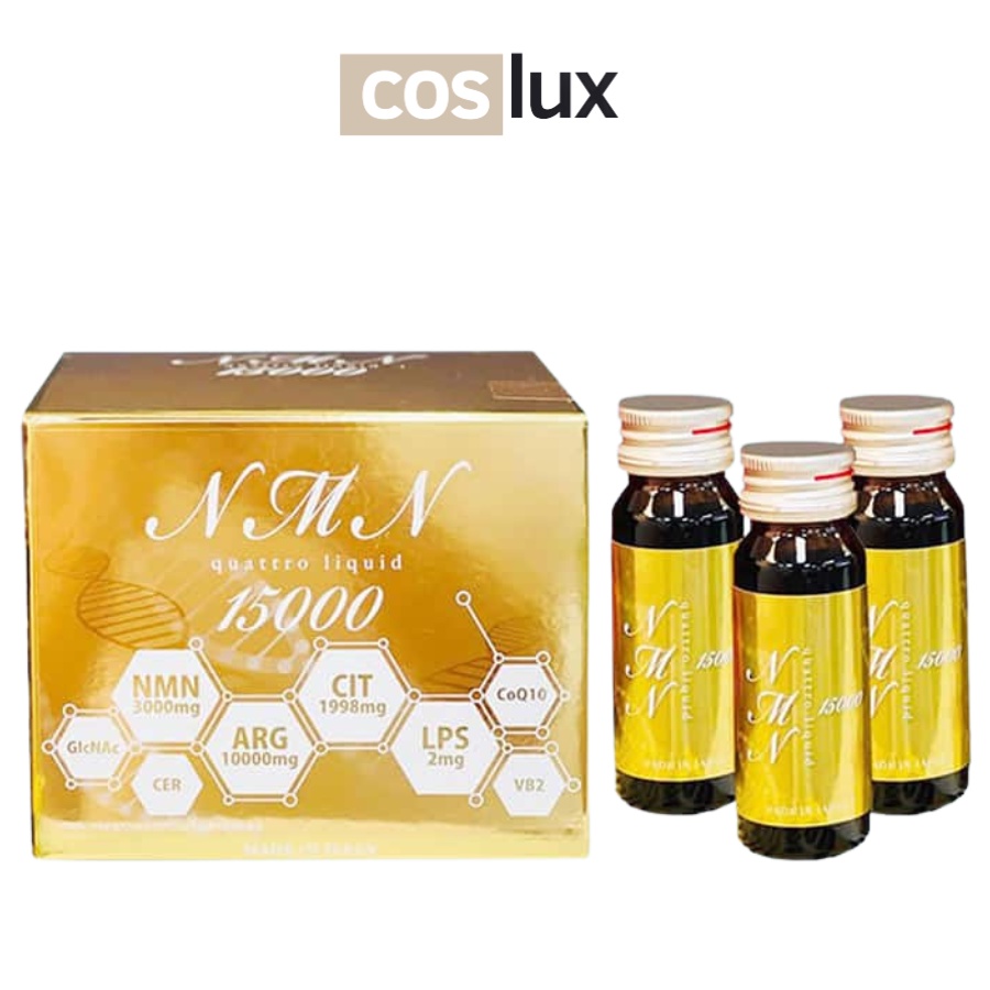 Nước uống NMN Quattro Liquid 18000 nhật bản hộp 10 lọ "Dạng uống"
