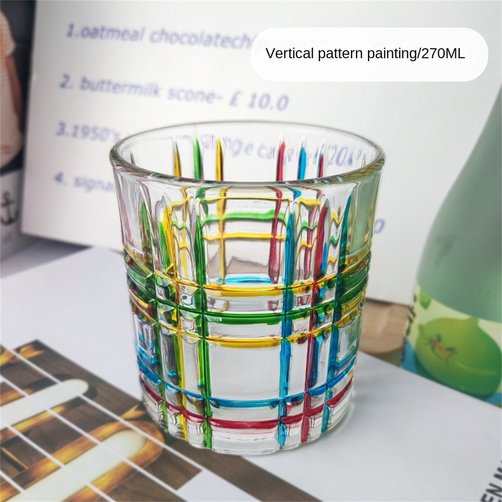 Ly Whisky Màu Sắc Tương Phản Phong Cách Châu Âu Ly Màu Vẽ Tay Ly Nước Sơn Màu Sáng Tạo Ly Rượu Mạnh Ly Rượu Ngoại.