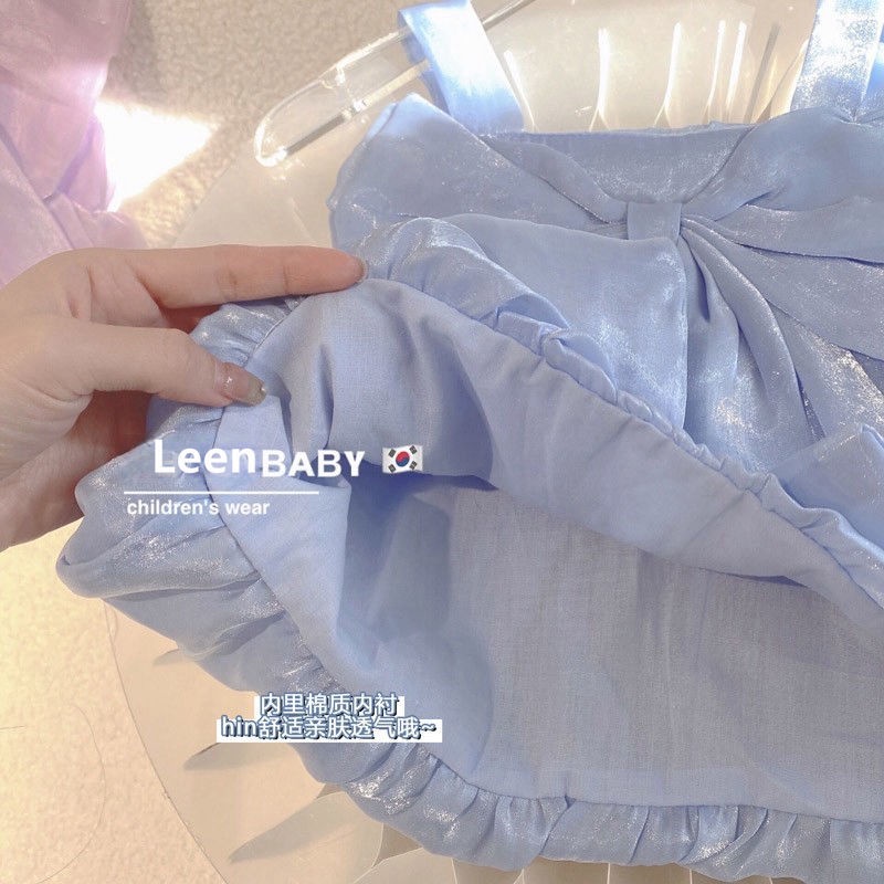 Áo Hai Dây Thắt Nơ Thời Trang Mùa Hè Hàn Quốc 2022 Cho Bé Gái