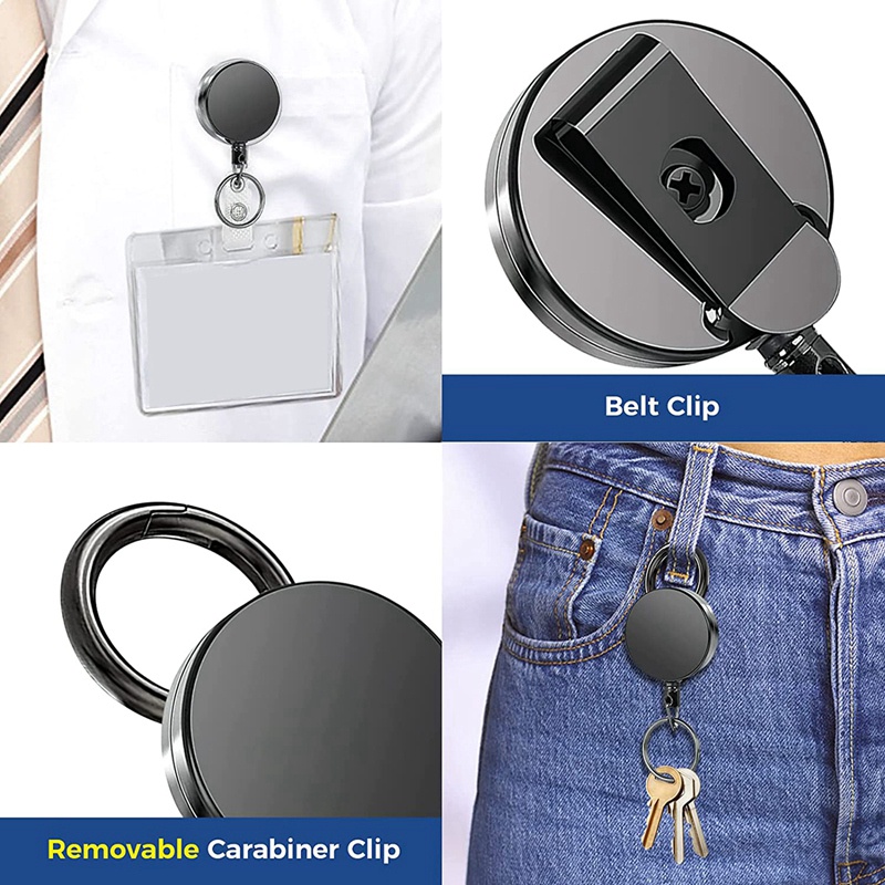 Set 2 Kẹp Gắn Huy Hiệu ID / Huy Hiệu 27.5 Inch Có Thể Thu Gọn Tiện Dụng