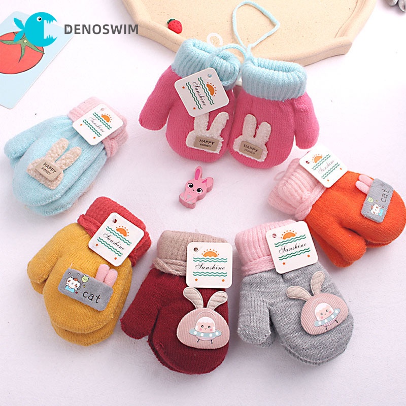 Găng Tay Dệt Kim Hoạ Tiết Hoạt Hình Dễ Thương Cho Bé