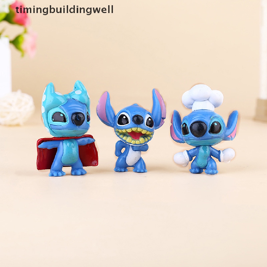 Set 10 Mô Hình Đồ Chơi Con Rối Nhân Vật Stitch Bằng Nhựa PVC Cho Bé