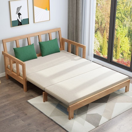 Giường Sofa Gấp Gọn Thông Minh Hai Trong Một - Giường Sofa Đa Năng - Giường Gỗ Gấp Gọn ( KÈM ĐỆM )