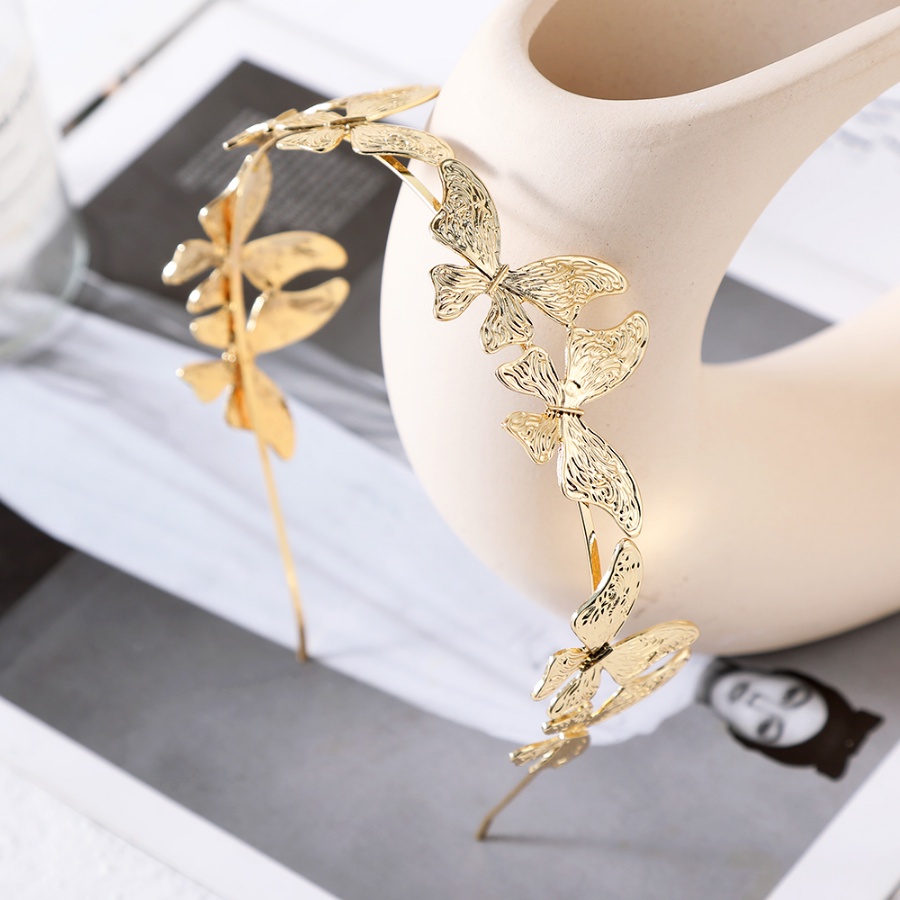 Băng Đô Cài Tóc Hình Bướm Bằng Hợp Kim Màu Vàng Thời Trang Hàn Quốc Cho Nữ