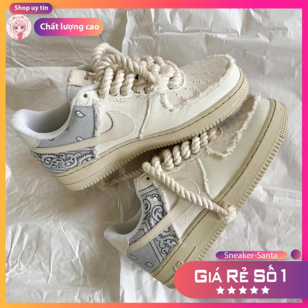 Giày Nike_Dây Thừng AF1 rách , Giày Sneaker Air Force 1 Dây Thừng thổ cẩm Hàng Đẹp Full Box Bill