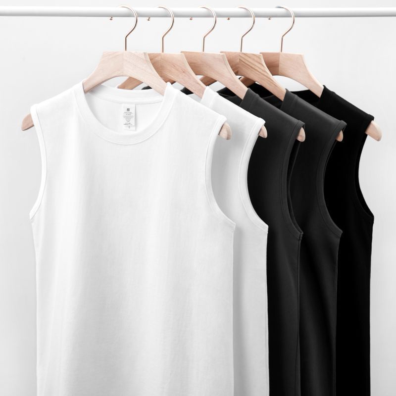 Áo Thun Cotton Sát Nách Cổ Tròn Dáng Rộng Kiểu Thể Thao Cá Tính Cho Nam